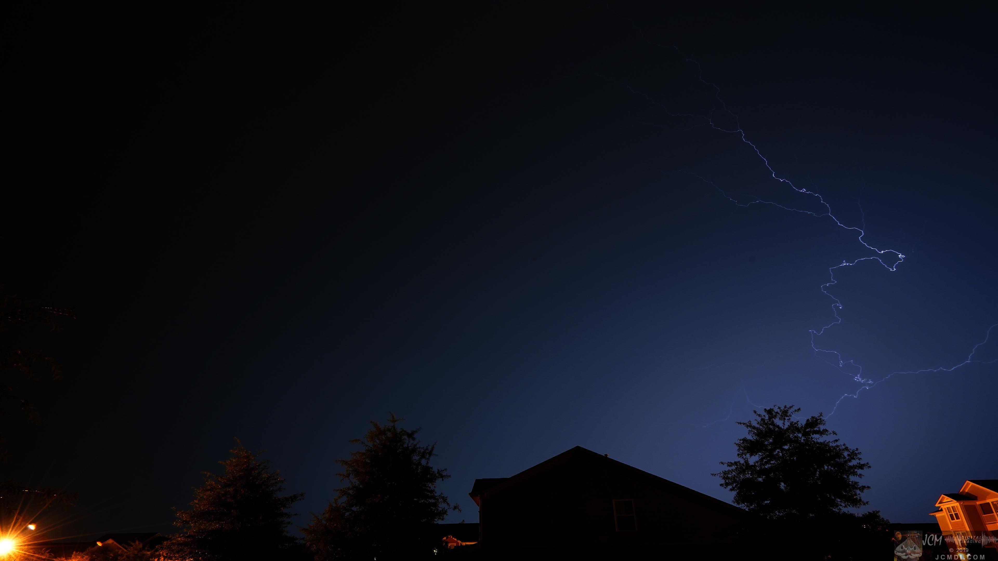 Severe thunderstorm lightning bolt lights up the sky in Tennessee